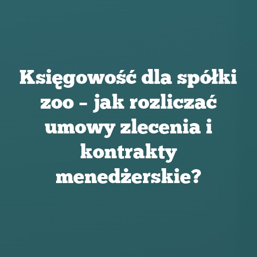 Księgowość dla spółki zoo – jak rozliczać umowy zlecenia i kontrakty menedżerskie?