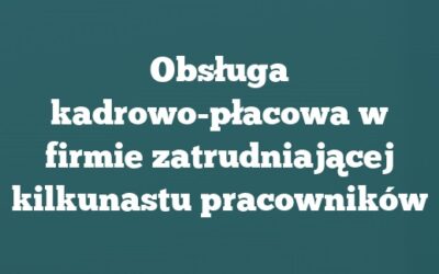 Obsługa kadrowo-płacowa w firmie zatrudniającej kilkunastu pracowników