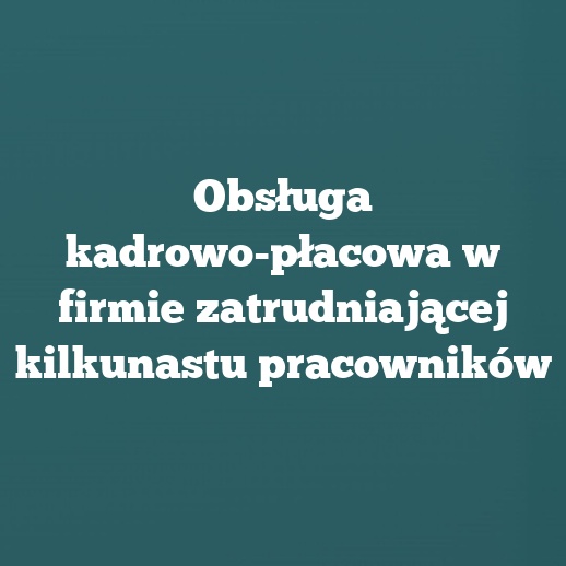 Obsługa kadrowo-płacowa w firmie zatrudniającej kilkunastu pracowników