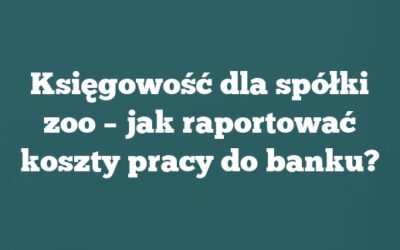 Księgowość dla spółki zoo – jak raportować koszty pracy do banku?