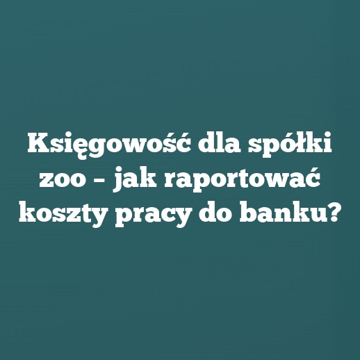 Księgowość dla spółki zoo – jak raportować koszty pracy do banku?