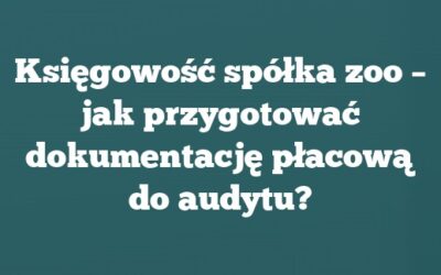 Księgowość spółka zoo – jak przygotować dokumentację płacową do audytu?